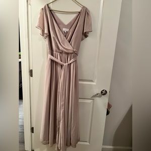 Revelry Harper Chiffon Dress Taupe